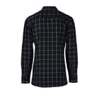 Windowpane 2-Pocket Long-Sleeve Flannel Shirt // Navy + White