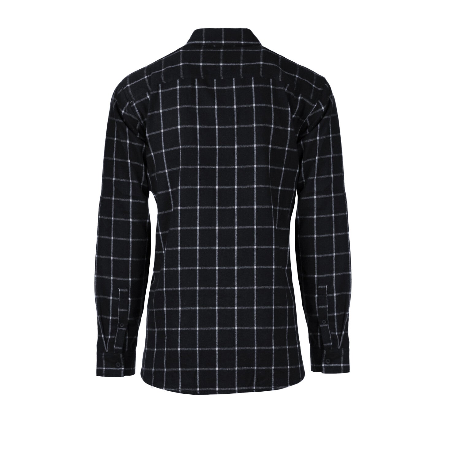 Windowpane 2-Pocket Long-Sleeve Flannel Shirt // Navy + White