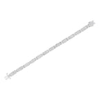 14K White Gold 5.0 Cttw Princess Cut Diamond Invisible Set Alternating Size D Shaped Links Tennis Bracelet (H-I Color, SI2-I1 Clarity) - 7â€