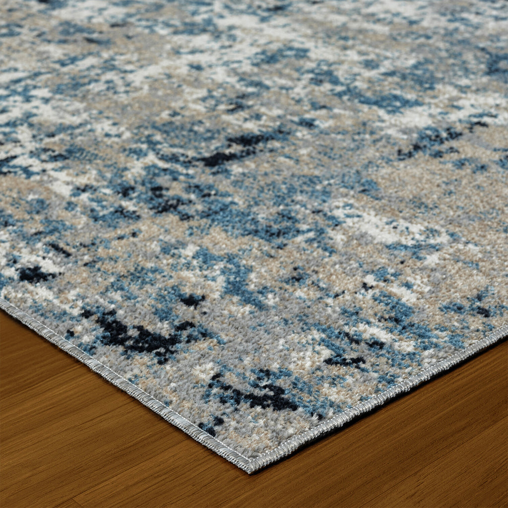 Sevita Distressed Abstract // Blue + Beige