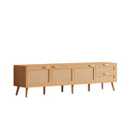 TV Stand, Media Console, 2 Drawers - Natural Wood