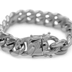 Cuban Link Chain Silver Curb Bracelet 8.5" Stainless Steel Men Jewelry