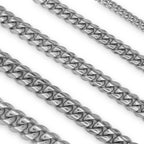 Cuban Link Chain Silver Curb Bracelet 8.5" Stainless Steel Men Jewelry
