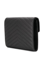 Saint Laurent Women Cassandre Matelassé Flap Pouch In Grain De Poudre Leather