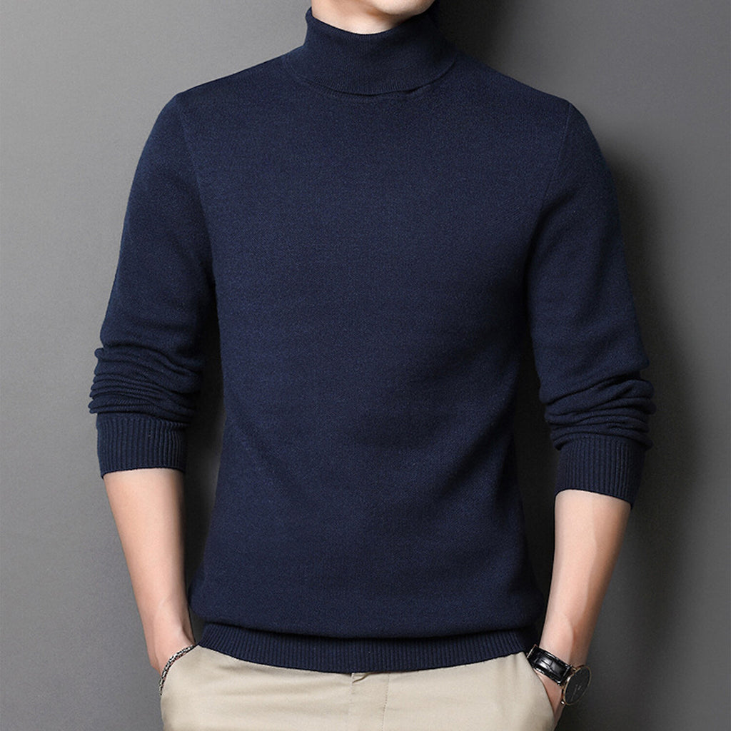 Sleek Knit Turtleneck // Blue