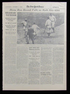 Babe Ruth Yankees 60th Homerun Original Vintage 10-1-27 New York Times 183666