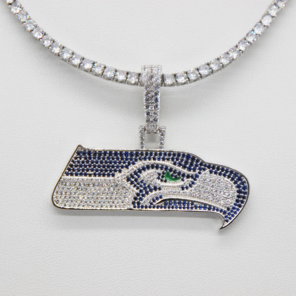 Seattle Seahawks Zircon Pendant Necklace – Game Day & Holiday Gift for Sports Fans