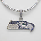 Seattle Seahawks Zircon Pendant Necklace – Game Day & Holiday Gift for Sports Fans