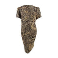 Calvin Klein Women's Animal Print Petal Sleeve Sheath Dress 18W, Beige Multi - All