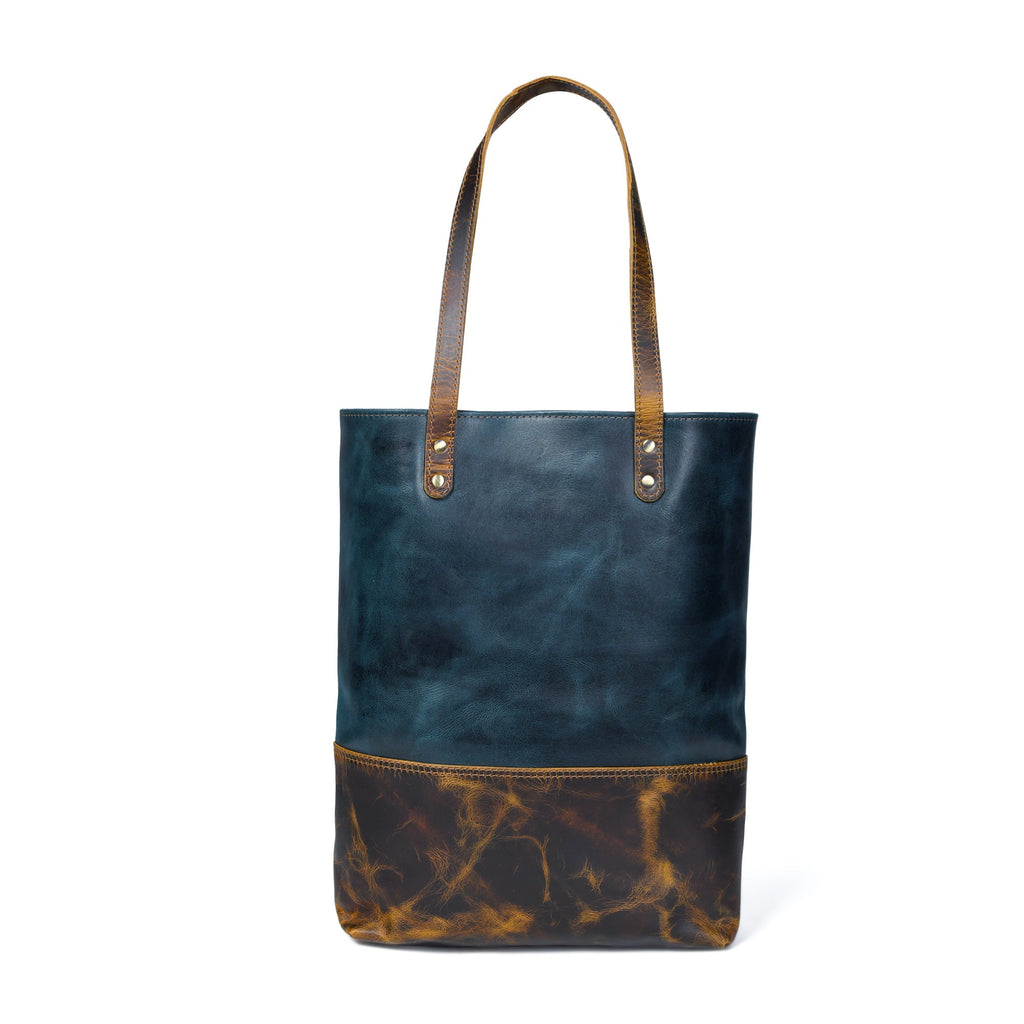 Blue Women's Leather Tote