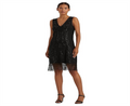 Ralph Lauren Womens Beaded Sleeveless Cocktail Dress Black Size 0