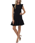 CeCe Women's Flutter Sleeve Shift Dress Black Size 6