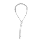 .925 Sterling Silver 1.0 Cttw Diamond X Link Bolo Bracelet