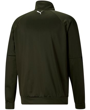 Puma Men's Contrast 2.0 Colorblocked Logo Print Track Jacket Green