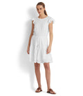 Lauren Ralph Lauren Women's Eyelet Jersey Dress White Size 12