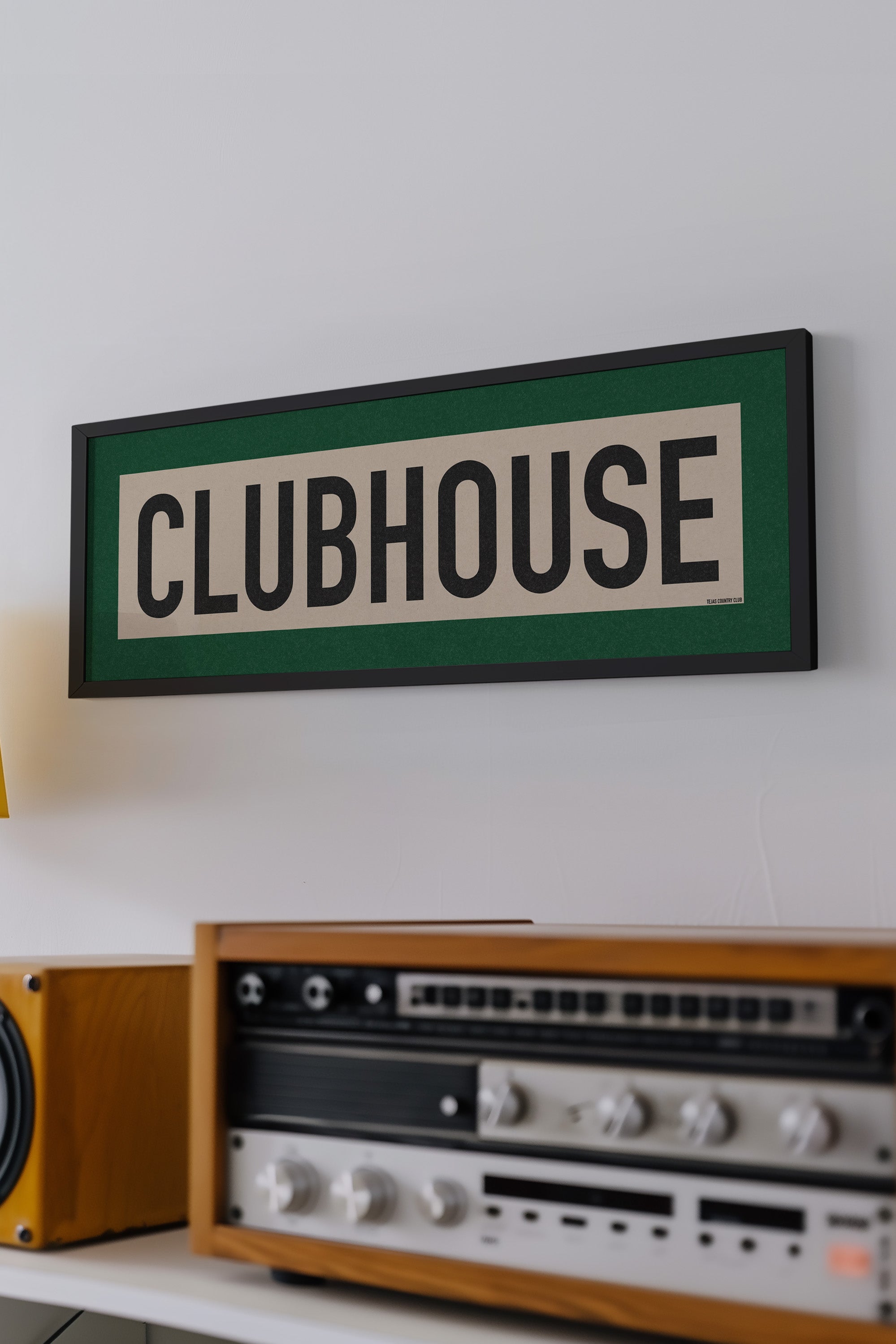 Framed Clubhouse Golf Art Scroll Sign