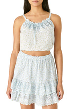 Lucky Brand Women's Printed Tie Front Camisoles Tank Top Blue Size Large