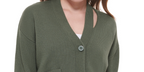 Calvin Klein Jeans Women's Cutout V Neck Cardigan Green Size X-Small