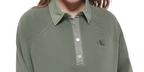 Calvin Klein Women's Cotton Polo Sweatshirt Green Size X-Large