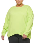 Calvin Klein Women's Dropped-Shoulder Sweatshirt Green Size 2X