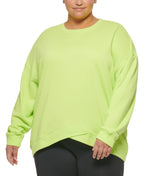 Calvin Klein Women's Dropped-Shoulder Sweatshirt Green Size 2X