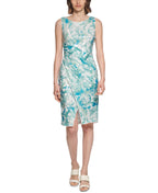 Calvin Klein Women's Sequined Floral Sheath Dress Green Size 6