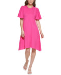 Calvin Klein Women's Flutter Sleeve A Line Dress Pink Size 4