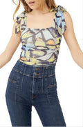 Free People Women's Avenue Print Tank Top Green Size Small