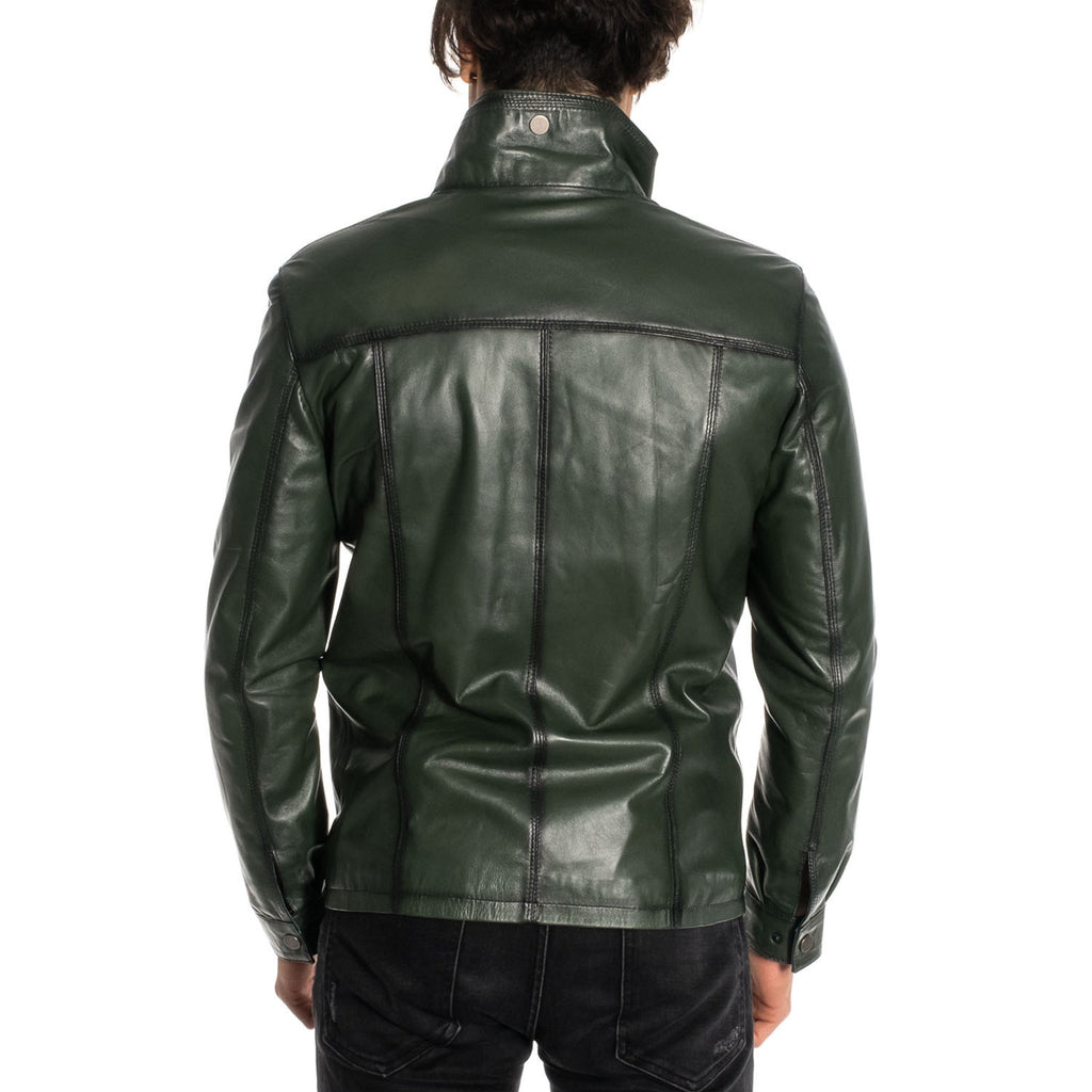 Jaspur Leather Jacket // Green