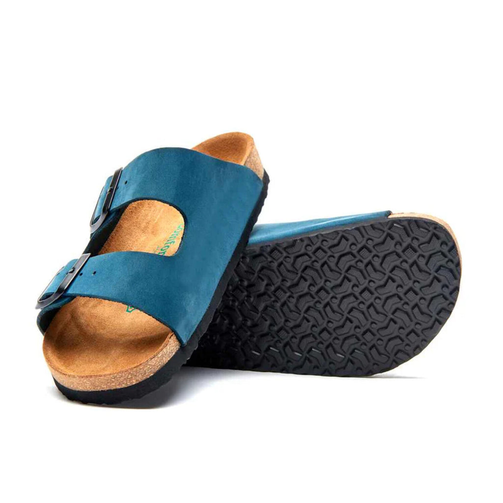 Bali Nubuck Leather Two-Strap Sandal // Navy