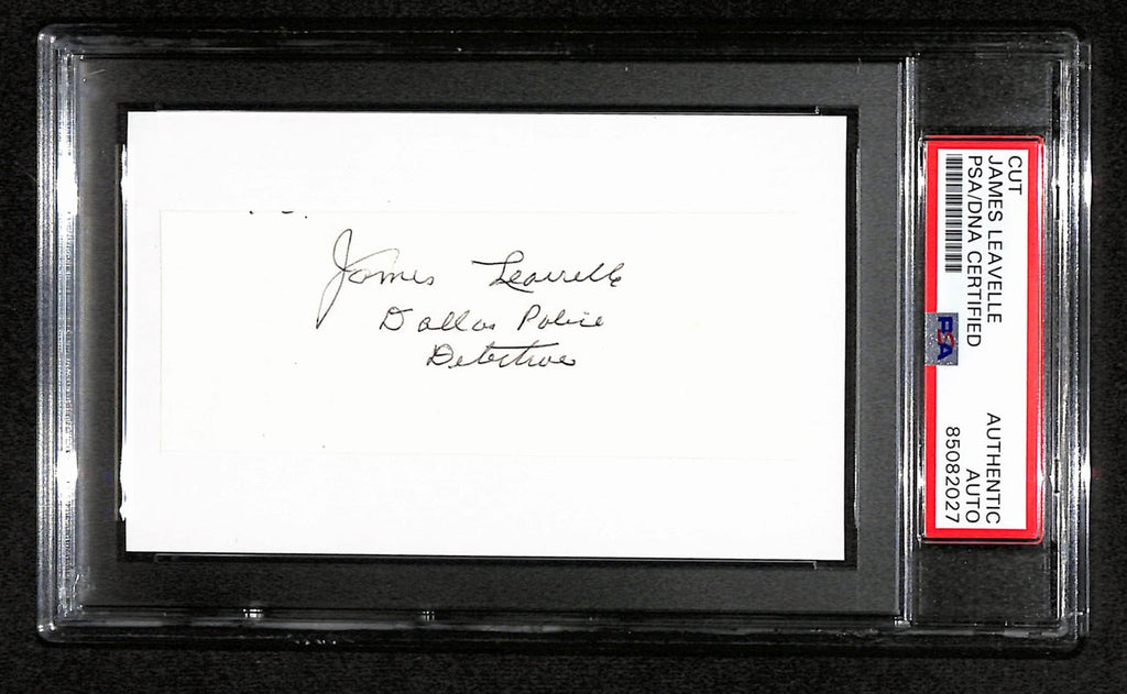 James Leavelle Signed/Inscr Cut on 3x5 Index Card Police Officer PSA/DNA 184277