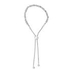 .925 Sterling Silver 1/2 Cttw Diamond Weave and Station Bolo Bracelet