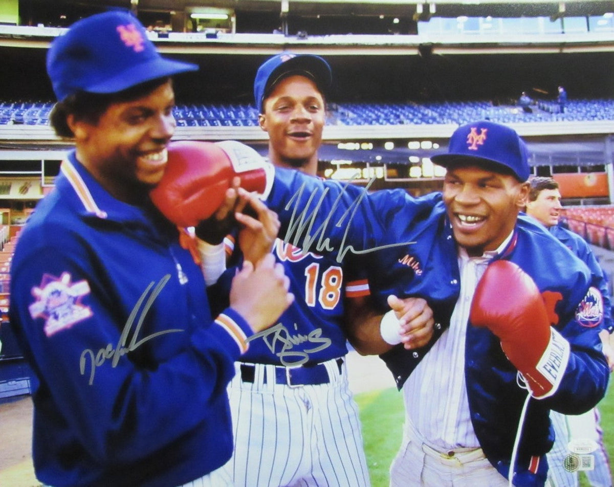 Mike Tyson/Darryl Strawberry/Dwight Gooden Multi-signed 16x20 Photo JSA 191973