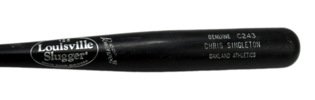 Chris Singleton Unsigned Louisville Slugger Game Used Cracked Baseball Bat A's