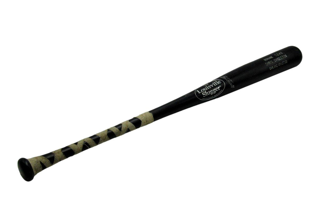 Chris Singleton Unsigned Louisville Slugger Game Used Cracked Baseball Bat A's