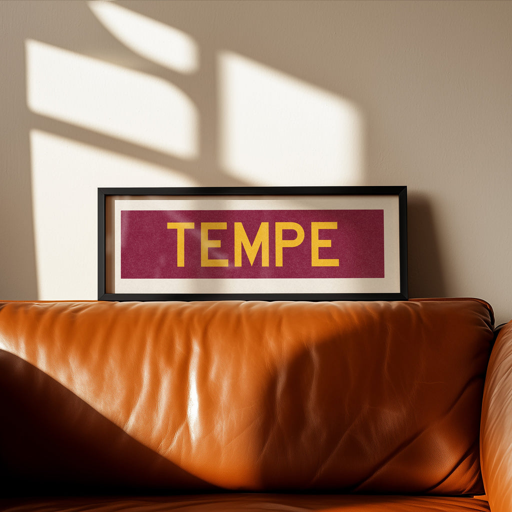 Framed Tempe Maroon Bus Scroll
