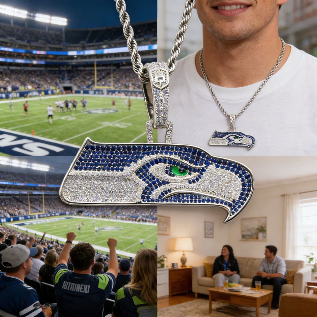 Seattle Seahawks Zircon Pendant Necklace – Game Day & Holiday Gift for Sports Fans