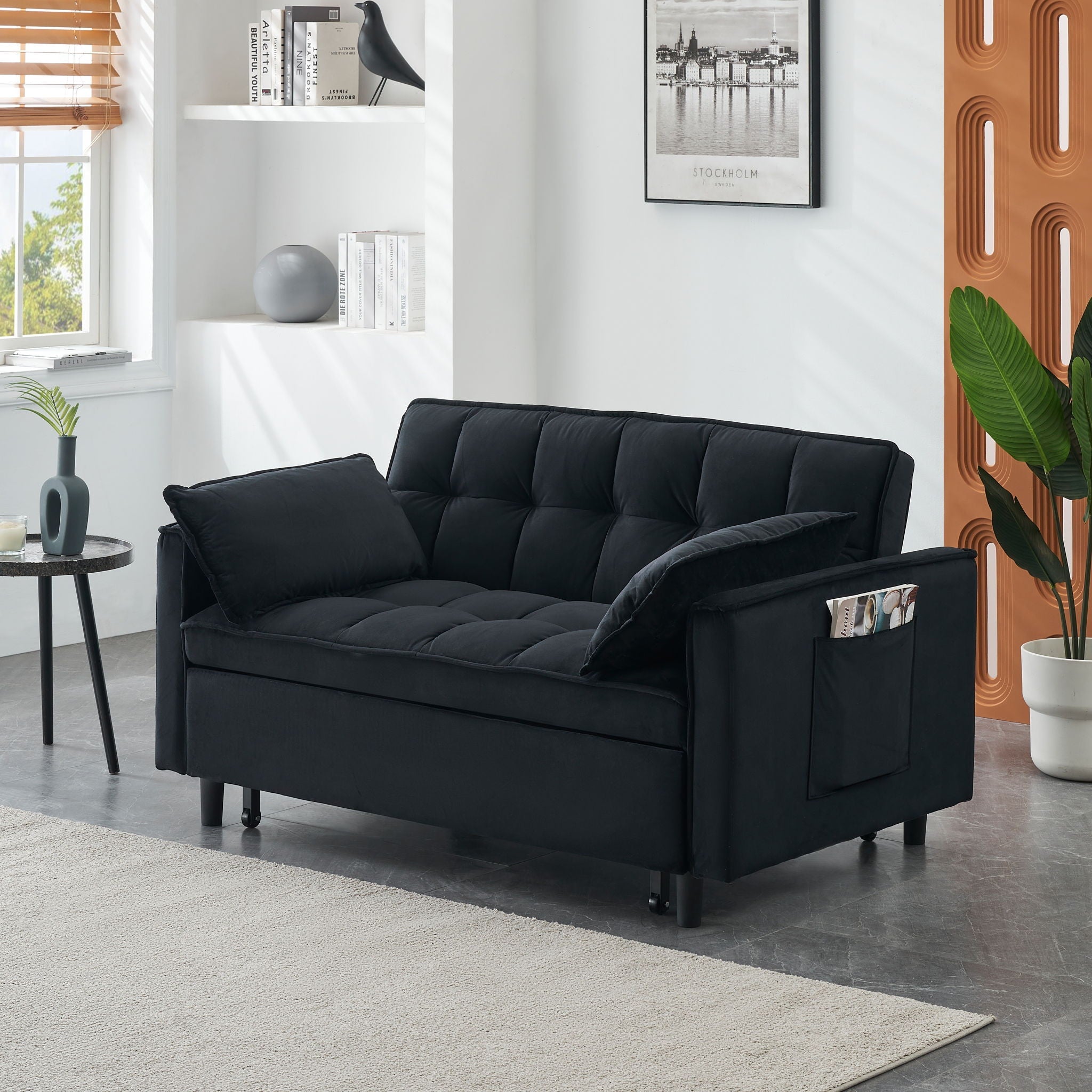 Sofa Bed With Pockets, 3 In 1 Convertible