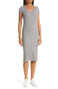 ATM Anthony Thomas Melillo Stretch Modal Ribbed Midi Dress in Snake, Size Medium