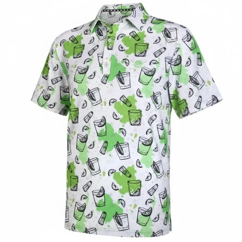 19th Hole Cool-Stretch Men's Golf Shirt (Green)