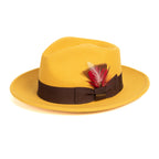 Mustard Crushable Wool Felt Fedora Hat for Men – 100% Australian Wool
