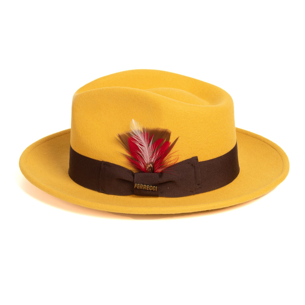 Mustard Crushable Wool Felt Fedora Hat for Men – 100% Australian Wool