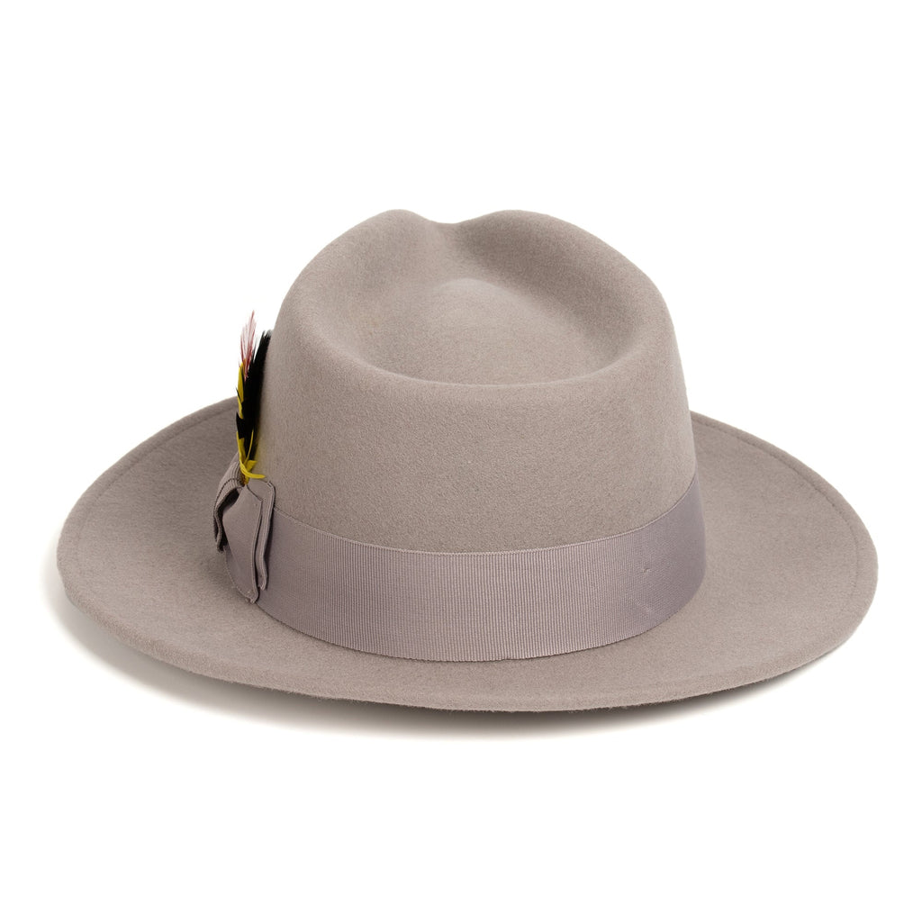 Light Gray Crushable Wool Felt Fedora Hat for Men – 100% Australian Wool