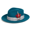 Acid Blue Crushable Wool Felt Fedora Hat for Men – 100% Australian Wool