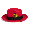 Red/Black Crushable Wool Felt Fedora Hat for Men – 100% Australian Wool