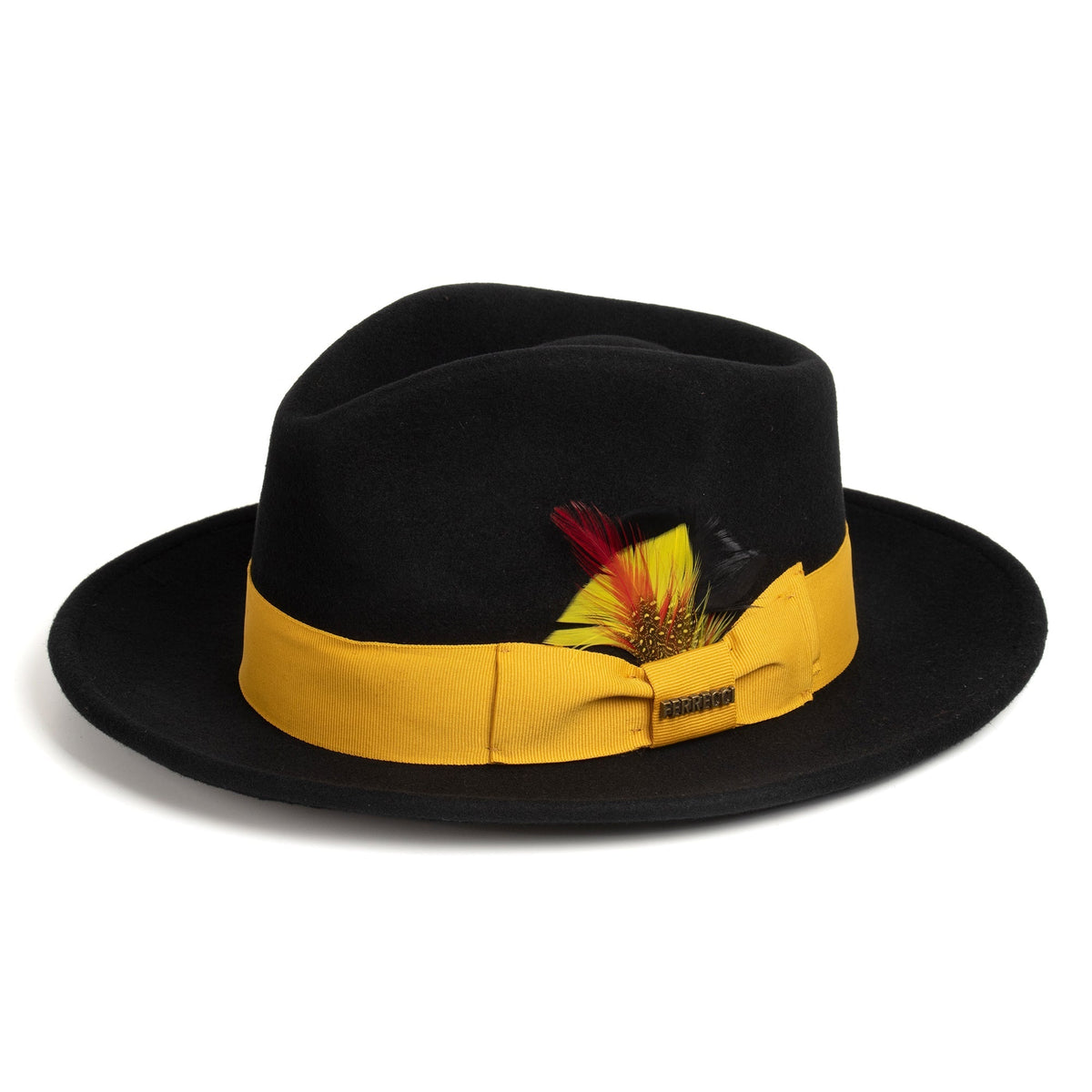 Black/Gold Crushable Wool Felt Fedora Hat for Men – 100% Australian Wool