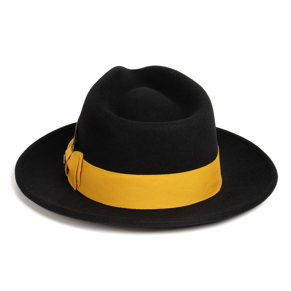 Black/Gold Crushable Wool Felt Fedora Hat for Men – 100% Australian Wool