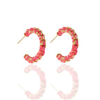Sunrise Braided Silk Petite Hoop Earrings