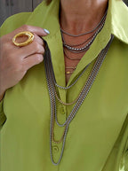 Liza 2 tones long layers necklace