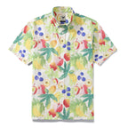 Men's Hawaiian Shirt Fruit Salad Print Cotton Button-down Short Sleeve Aloha Shirt